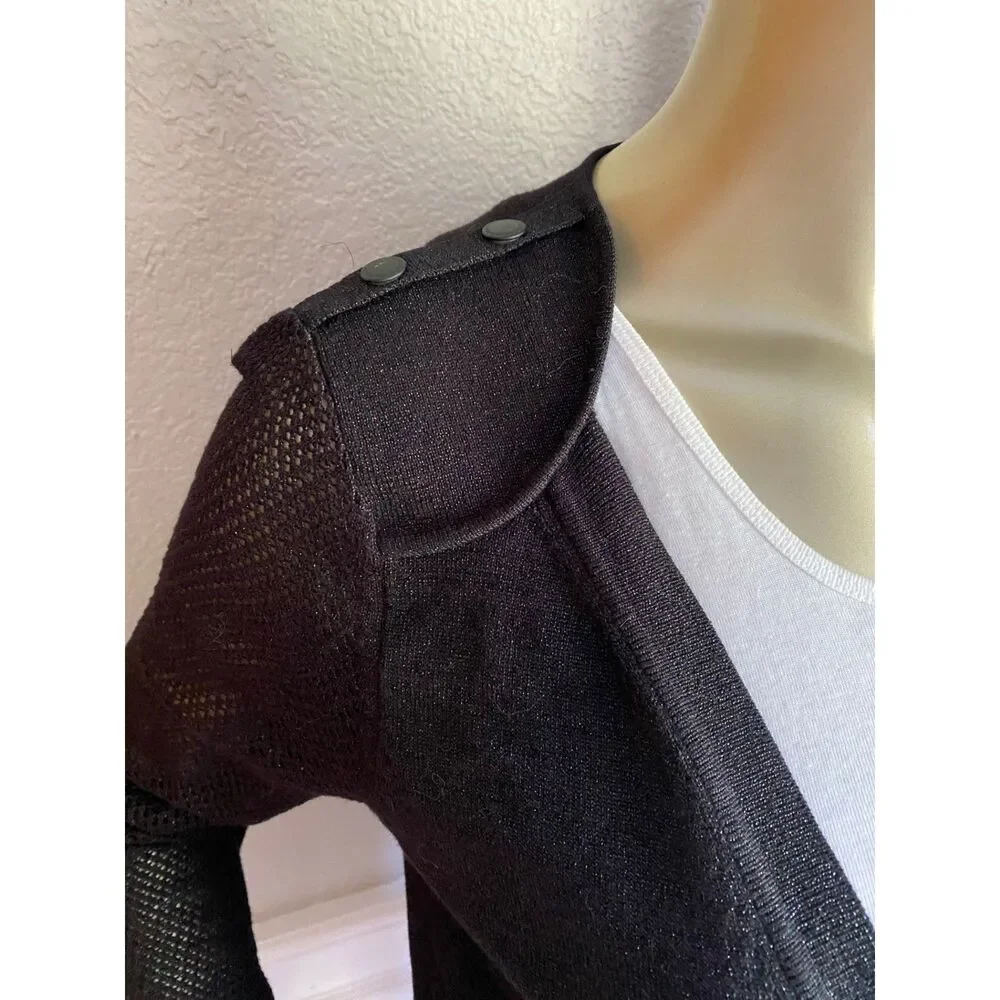 EUC Zac Posen for Target Black Sparkle Cardigan Mesh Sleeve L